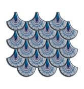 Ancient Blue Fishscale Peel and Stick Backsplash Tile | Kitchen Backsplash Tiles | self Adhesive Stick on Tiles for Home Décor